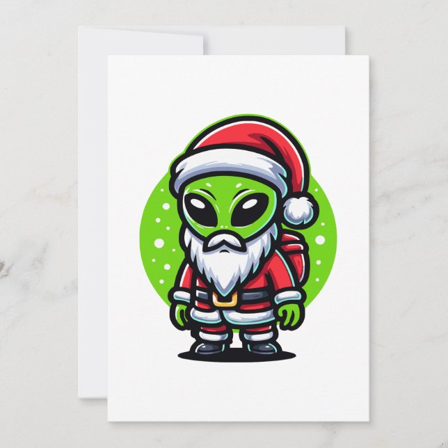 Santa Alien Feiertagskarte (Vorderseite)