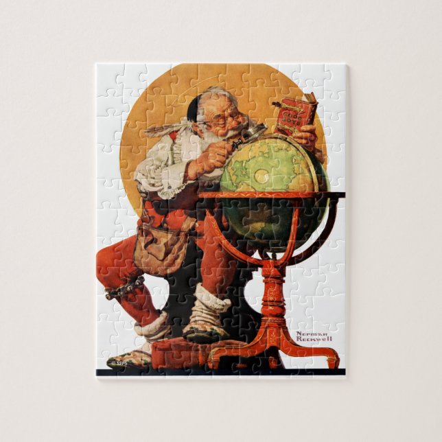 Santa am Globus (Vertikal)