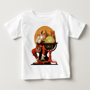 Santa am Globus Baby T-shirt