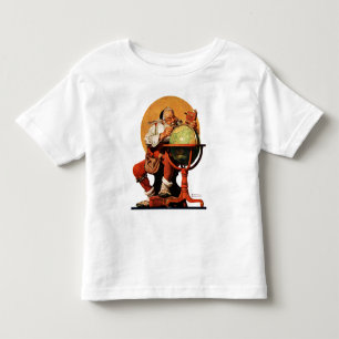 Santa am Globus Kleinkind T-shirt