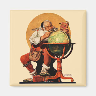 Santa am Globus Magnet
