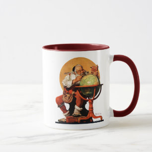 Santa am Globus Tasse