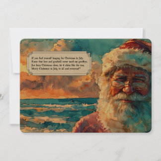 Santa am Meer – Weihnachten im Juli-Weihnachtskart
