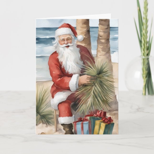 Santa am Strand Karte (Vorderseite)