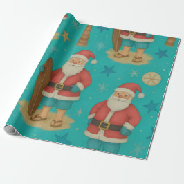 Santa an der Küste Geschenkpapier