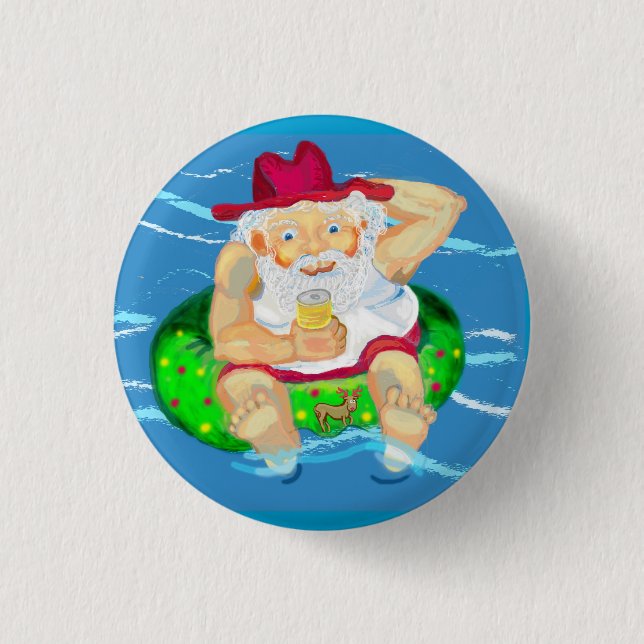 Santa an Feiertagen Button (Vorderseite)