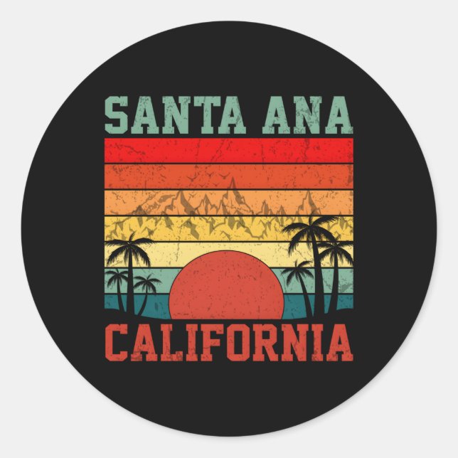 Santa Ana California Runder Aufkleber (Vorderseite)