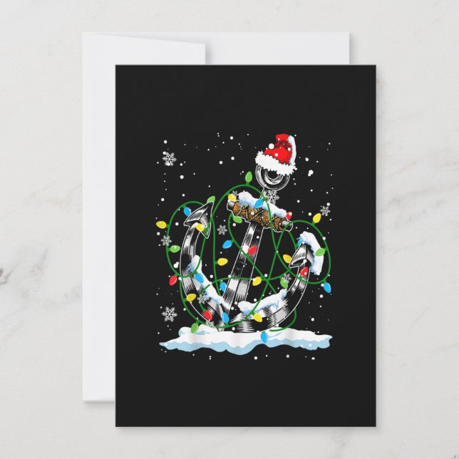 Santa Anchor Coole Weihnachtslichter Segeln Einladung (Vorderseite)