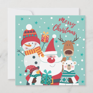 Santa and co Cartoon Card