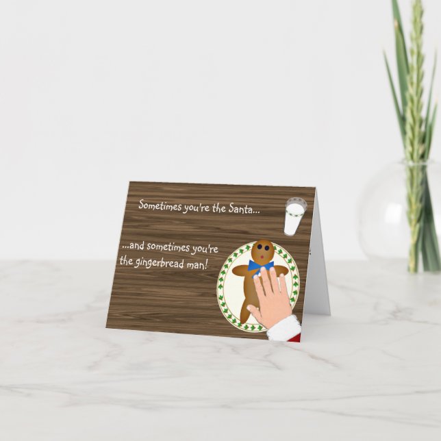 Santa and Gingerbread Man Karte (Vorderseite)