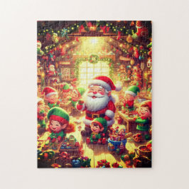 Santa and His Cute Little Elves Christmas Holiday