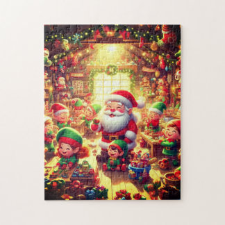 Santa and His Cute Little Elves Christmas Holiday