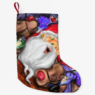 Santa and Reindeers Fun Ny Weihnachts-Strumpf Kleiner Weihnachtsstrumpf