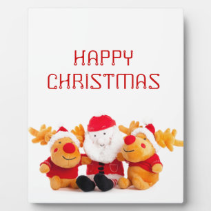Santa and Rentiers Fotoplatte
