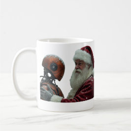 santa and robo elf kaffeetasse