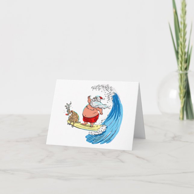 saNtA aNd RuDoLf Feiertagskarte (Vorderseite)