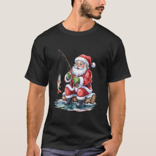 Santa-Angeln Lustiges Weihnachten Fischer Weihnach T-Shirt