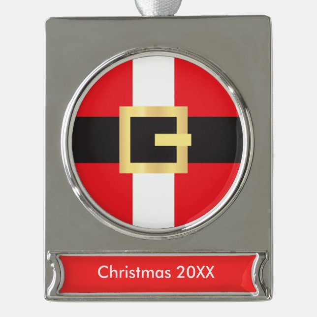 Santa Anzug Banner-Ornament Silber (Vorderseite)