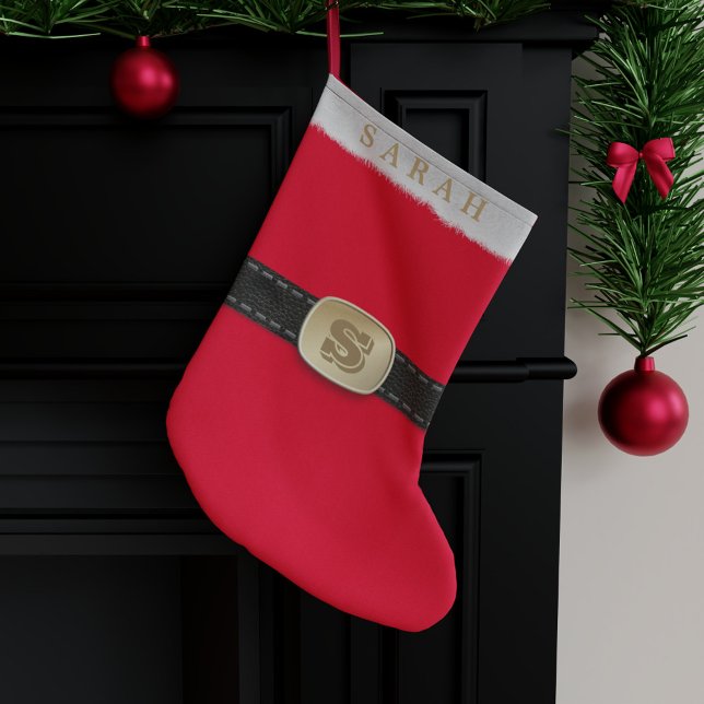 Santa Anzug Belt Rote Kinder Weihnachten Strumpf Kleiner Weihnachtsstrumpf (Fun and festive traditional red and white christmas stocking suitable for kids of all ages)