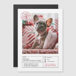 Santa Approved Naughty oder Nice Form Foto Magneteinladung