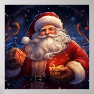 Santa Art Poster