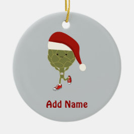 Santa Artichoke Runner Keramik Ornament