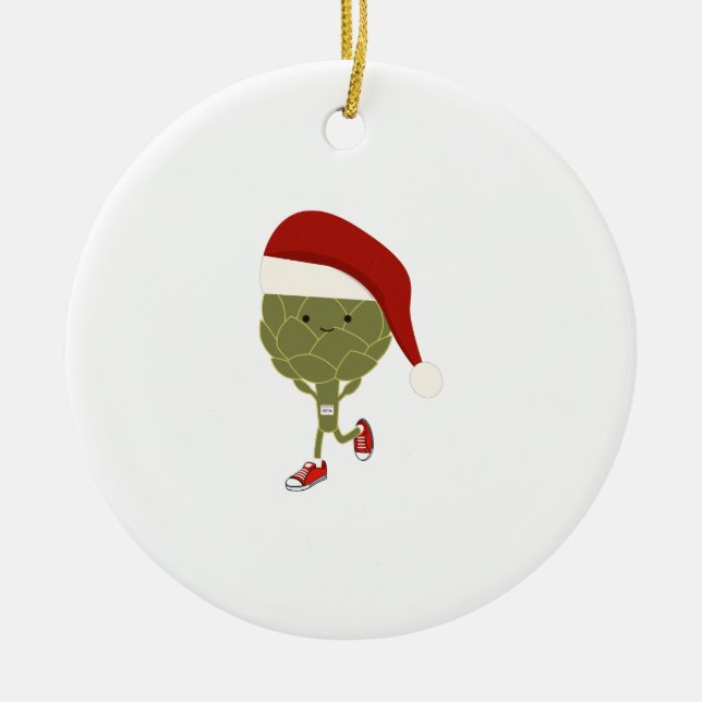 Santa Artichoke Runner Keramikornament (Vorne)