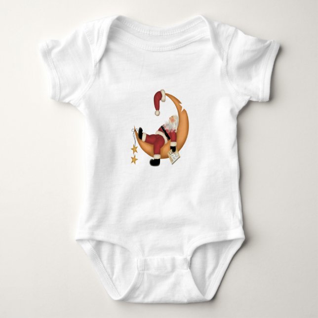 Santa Asleep auf dem Mond Tshirts und Geschenke (Vorderseite)