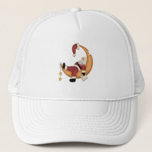 Santa Asleep auf dem Mond Tshirts und Geschenke Truckerkappe