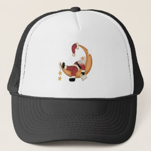 Santa Asleep auf dem Mond Tshirts und Geschenke Truckerkappe