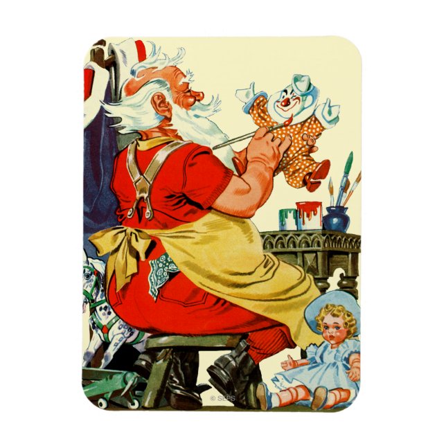 Santa at Work Magnet (Vertikal)