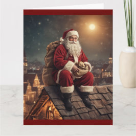Santa auf dem Dach Karte