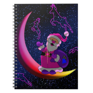 Santa auf dem Mond Notizblock