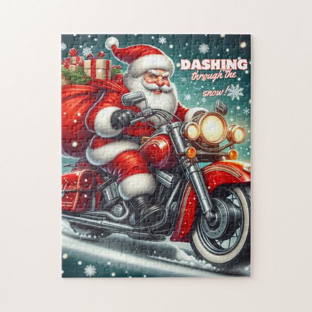 Santa auf einem Motorrad (Vertikal)