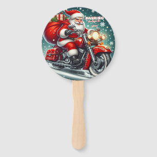 Santa auf einem Motorrad Fächer