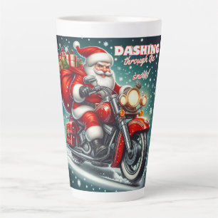 Santa auf einem Motorrad Milchtasse
