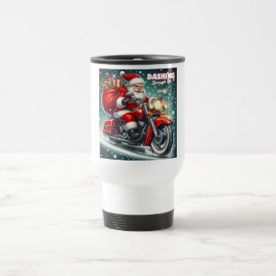 Santa auf einem Motorrad Reisebecher