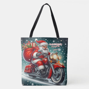 Santa auf einem Motorrad Tasche