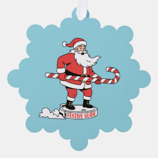 Santa auf einem Roomba – Holiday Express Ornament Karte