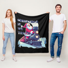 Santa auf einem Zug Fleecedecke