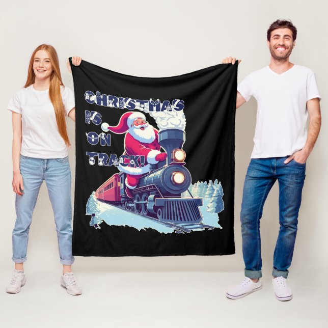 Santa auf einem Zug Fleecedecke (Beispiel)