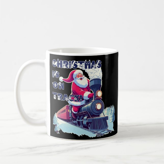 Santa auf einem Zug Kaffeetasse (Links)