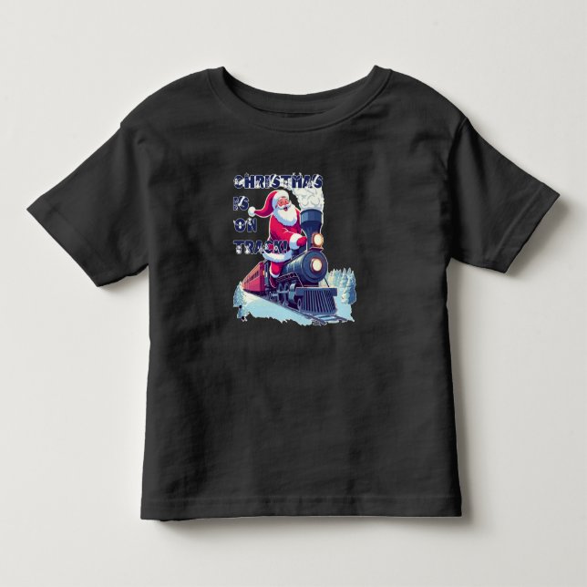 Santa auf einem Zug Kleinkind T-shirt (Vorderseite)