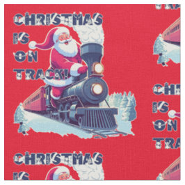 Santa auf einem Zug Stoff