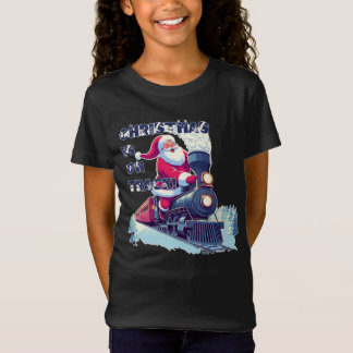 Santa auf einem Zug T-Shirt