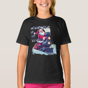 Santa auf einem Zug T-Shirt