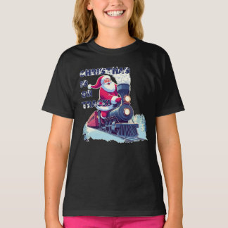 Santa auf einem Zug T-Shirt