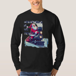 Santa auf einem Zug T-Shirt