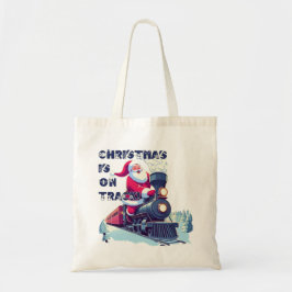 Santa auf einem Zug Tragetasche