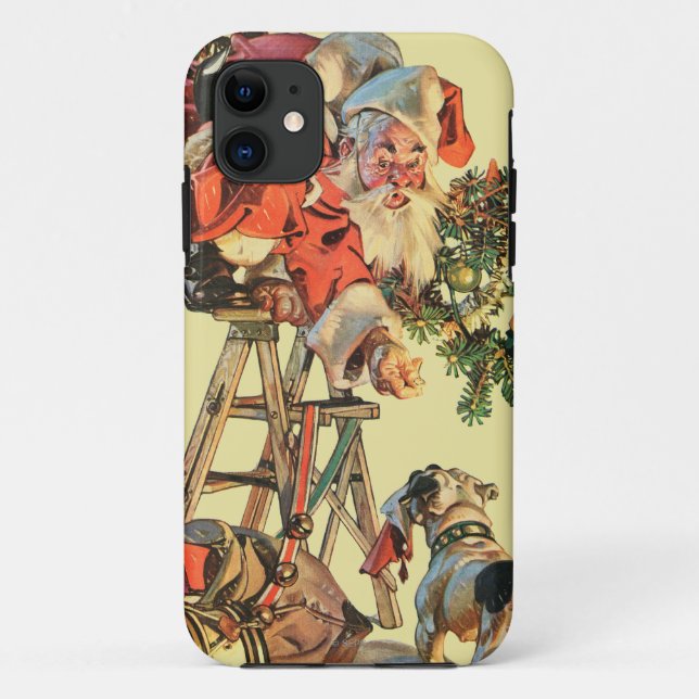 Santa auf einer Leiter Case-Mate iPhone Hülle (Rückseite)